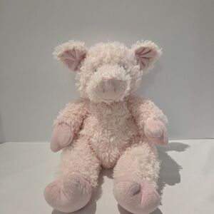 Build A Bear Curly Tail Pig Plush Pink Fuzzy Shaggy Retired